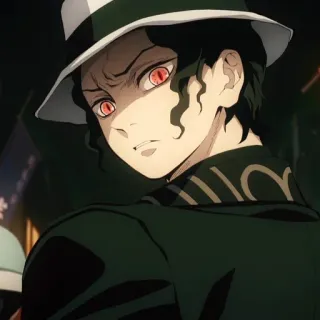 🤨 Muzan Kibutsuji Demon Slayer anime, demon, hat, Muzan Kibutsuji, Demon Slayer telegram sticker