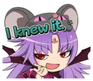😏 I knew it. anime, cartoon, mouse, girl, i knew it telegram sticker