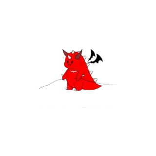 👹 龙, 红色, 卡通, 恶魔, 幻想, 可爱 whatsapp sticker