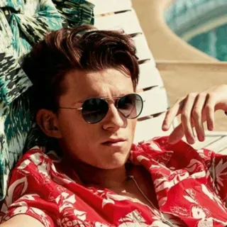 😐 Tom Holland acteur, célébrité, homme, lunettes de soleil, portrait, personne telegram sticker