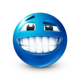 😁 Emoji, Sonriente, Azul, Dibujos animados, Cara, Sonrisa whatsapp sticker