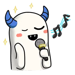 🎤 MIMO cute, sticker, monster, singing, karaoke, mimo, sparkles telegram sticker