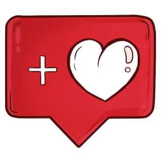 ❤ cœur, amour, j'aime, notification, plus, alerte, ajouter telegram sticker