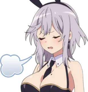 😔 Аниме, Девушка-зайчик, Измученный, Сонный, Мультфильм, Уставший telegram sticker