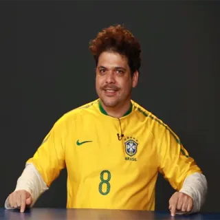 👊 BRASIL Brasil, fútbol, fútbol, camiseta, camiseta amarilla, deportes, número 8 telegram sticker