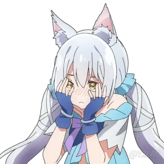 🙈 Anime, Mädchen, Fuchs, Ohren, Süß telegram sticker