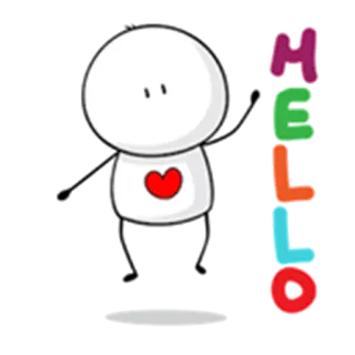 ✋ HELLO cześć, powitanie, słodkie, kreskówka, serce telegram sticker