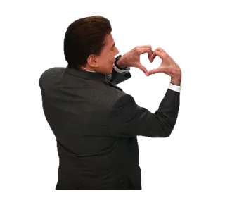 ❤ corazón manos, amor, cariño, Silvio Santos, presentador TV, Brasil, celebridad whatsapp sticker