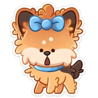 😳 chien, chiot, animal, mignon, dessin animé, autocollant, illustration telegram sticker