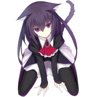😸 anime, cat girl, neko, cute, kawaii telegram sticker