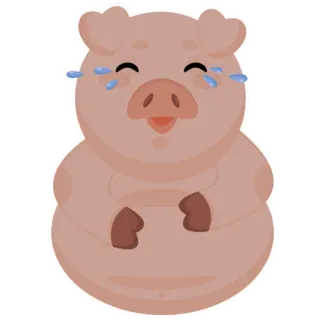 😂 cochon, mignon, animal, pleurer, joyeux, emoji, sticker telegram sticker