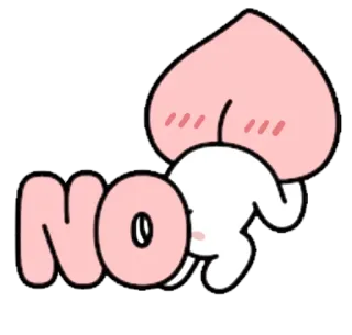 🤚 NO pêssego, fofo, desenho animado, rosa, bunda, engraçado telegram sticker