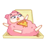 🍕 Desenho animado, Pizza, Rosa, Comida, Fofo whatsapp sticker
