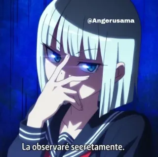 😔 La observaré secretamente. anime, secretly, observe, girl, watching telegram sticker