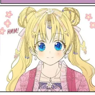 💫 HMM! chica anime, linda, dibujos animados, chica, flor, pelo rubio telegram sticker