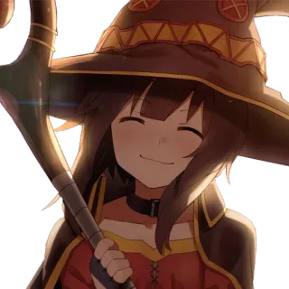 😊 Megumin KonoSuba Anime, Megumin, KonoSuba, maga, linda, sonriendo whatsapp sticker