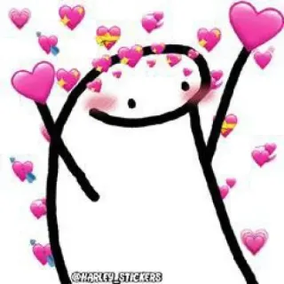 ❤️ love, hearts, stick figure, cute, kawaii telegram sticker