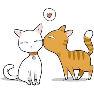 😘 gato, amor, beijo, afeição, desenho animado, animal, fofo whatsapp sticker