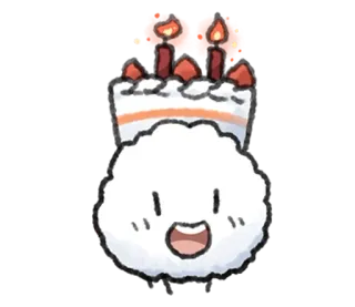 💭 ケーキ, 誕生日, お祝い, デザート, かわいい, カワイイ, 食べ物, 甘い telegram sticker