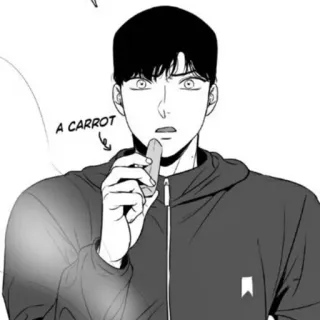 🍸 A CARROT Karotte, Essen, Essen, Mann, Schwarzweiß, Snack telegram sticker