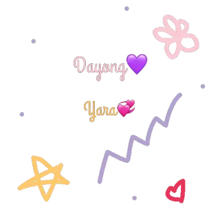 ☁️ Dayong Yara names, hearts, friendship, decorative, purple, star telegram sticker