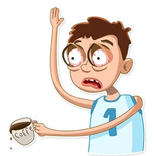🤤 Coffee coffee, exhausted, sleepy, morning whatsapp sticker