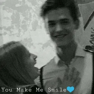 💙 You Make Me Smile любовь, улыбка, пара, сердце, нежность, романтика whatsapp sticker