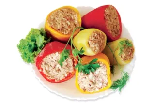 🍗 pimientos rellenos, comida, verduras, cocina, plato, comida telegram sticker