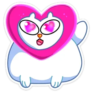 😍 Kartun, Cinta, Hati, Kucing, Mata telegram sticker