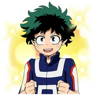 🤩 Izuku Midoriya My Hero Academia Izuku Midoriya, My Hero Academia, Anime, Manga, Personaggio, Eroe, Sorriso telegram sticker
