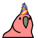 🦜 bird, parrot, party hat, celebration, animal, cute, fun telegram sticker