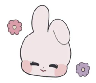 🎀 зайчик, милый, мультик, кролик, розовый, цветы telegram sticker