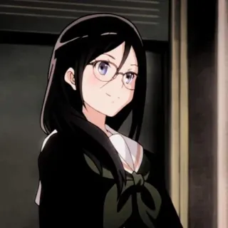 💗 anime, girl, glasses, character, school uniform whatsapp sticker
