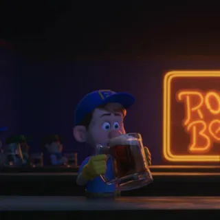 🥨 RO cerveja, bar, bebida, álcool, root beer, desenho animado whatsapp sticker