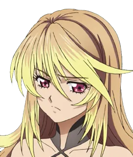 😣 Anime, capelli biondi, occhi rosa, femmina, cartone animato, Manga whatsapp sticker