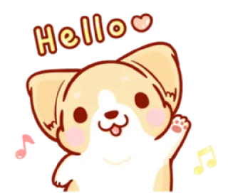 😃 Hello 狗, 小狗, 你好, 可爱, 问候, 挥手 telegram sticker