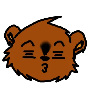 😁 dessin animé, baiser, animal, ours, mignon whatsapp sticker