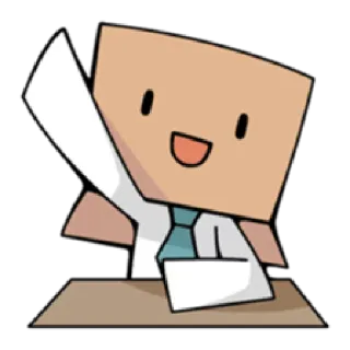 👋 box, cartoon, paper, desk, tie, office telegram sticker