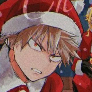 🎅 Bakugo My Hero Academia Anime, Manga, Noël, Père Noël, MHA, Héros whatsapp sticker