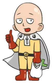 🙄 Saitama One-Punch Man Сайтама, Ванпанчмен, Аниме, Персонаж, Герой, Большой палец вверх telegram sticker