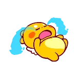 😭 уставший, грустный, измученный, мультяшный персонаж, желтый, пот telegram sticker