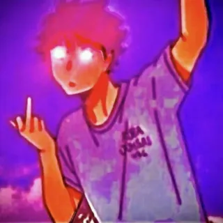 🏐 AOBA JOHSAI HSK anime, middle finger, offensive, gesture telegram sticker