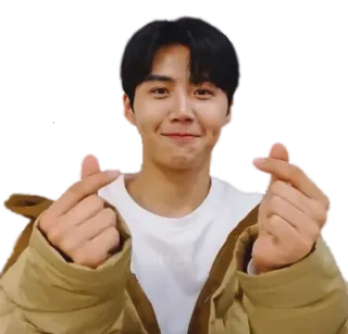 ❤️ Coréen, Acteur, Coeur avec les doigts, Asiatique, Sourire telegram sticker