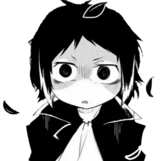 😱 Akutagawa Ryunosuke Bungou Stray Dogs Anime, Mangá, Preto e branco, Chocado, BSD telegram sticker