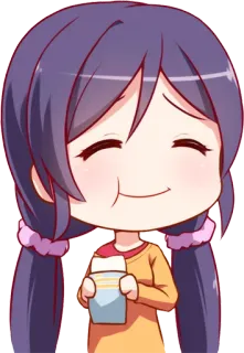🍔 Anime, Chibi, Mangiare, Carino, Ragazza, Cartone animato whatsapp sticker