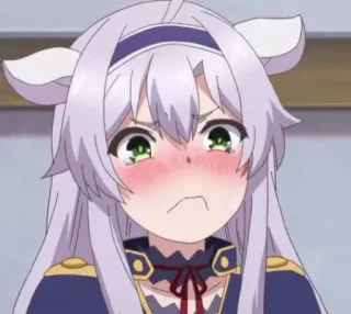 😭 Anime, Arrossire, Carino, Arrabbiato, Ragazza anime telegram sticker
