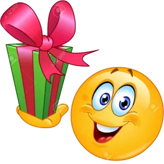 🎁 Emoji, Cadeau, Présent, Sourire, Nœud, Célébration, Joyeux, Festif whatsapp sticker
