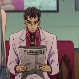 🐈 Yoshikage Kira JoJo's Bizarre Adventure: Diamond is Unbreakable Kira, Jojo, Zeitung, Anzug, Anime whatsapp sticker