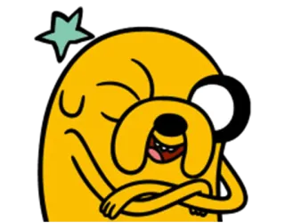 😉 Jake Adventure Time cartoon, dog, Jake, Adventure Time, happy, smiling telegram sticker
