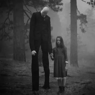 🖤 Slender Man horror, slender man, creepy, forest, child, monster telegram sticker